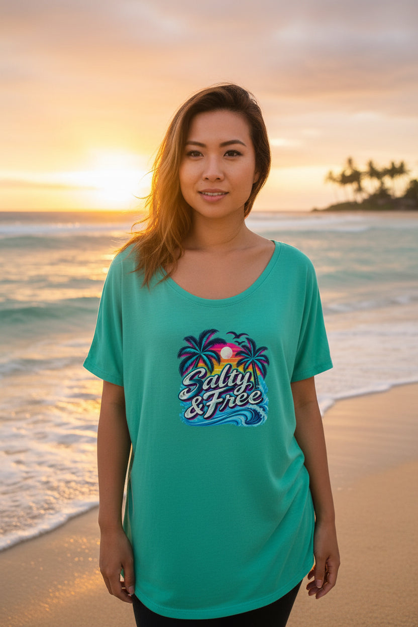 salty beach off shoulder